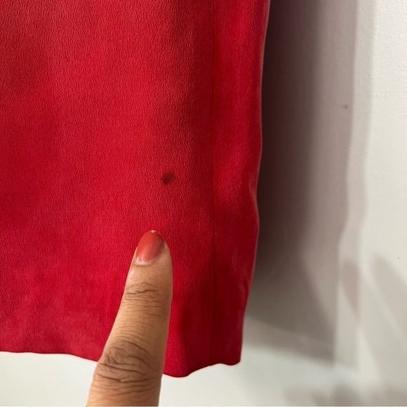 Vintage red 100% silk shorts size large high waist long trouser shorts retro - Picture 11 of 12
